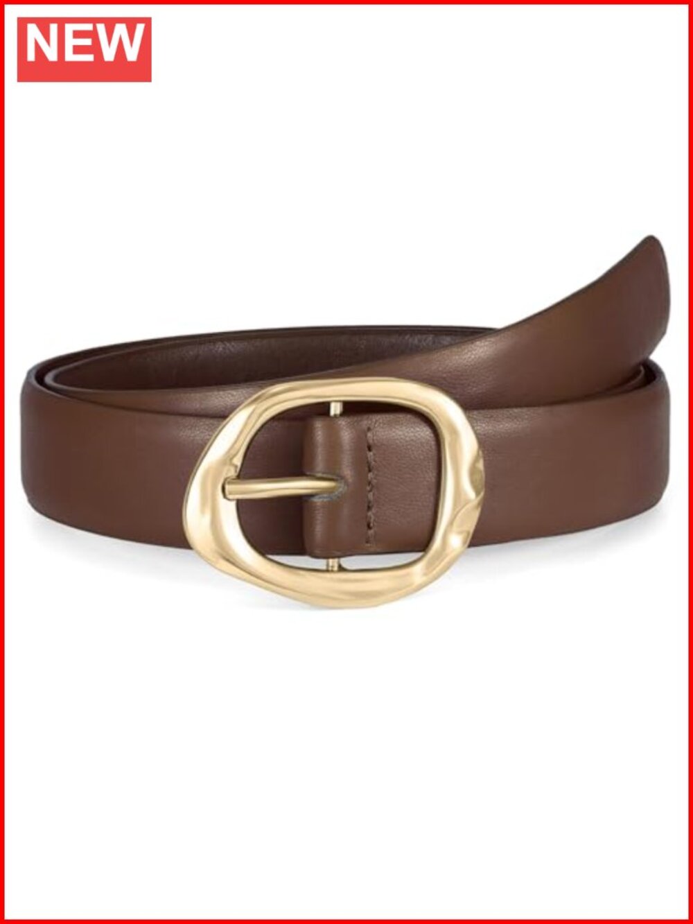 Women's PU Leather Belt with Gold Buckle Waist Belt for Jeans Pants Dress